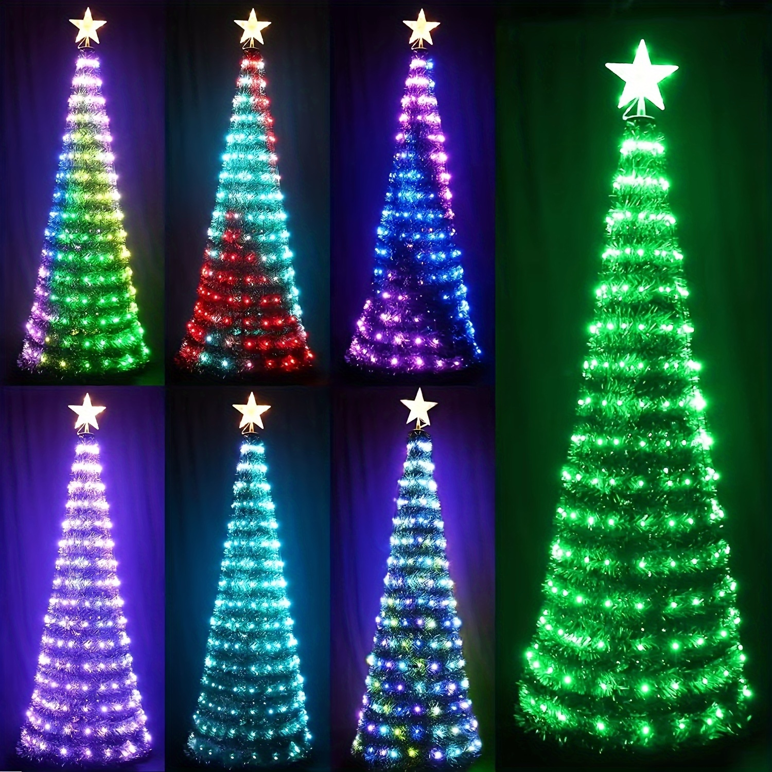 

Smart Christmas Tree Lights With Remote And App Control Rgb Color Changing String Lights, 11 Mode Timer Music Synchronization For Christmas, Father's Day, Party Decoration