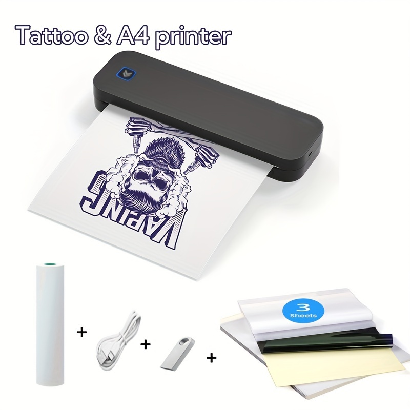 

Wireless Tattoo Stencil Printer & A4 Printer, Portable Printers Wireless For Travel, Inkless-printer, , Home, Business, Compatible With And Ios Phone&laptop