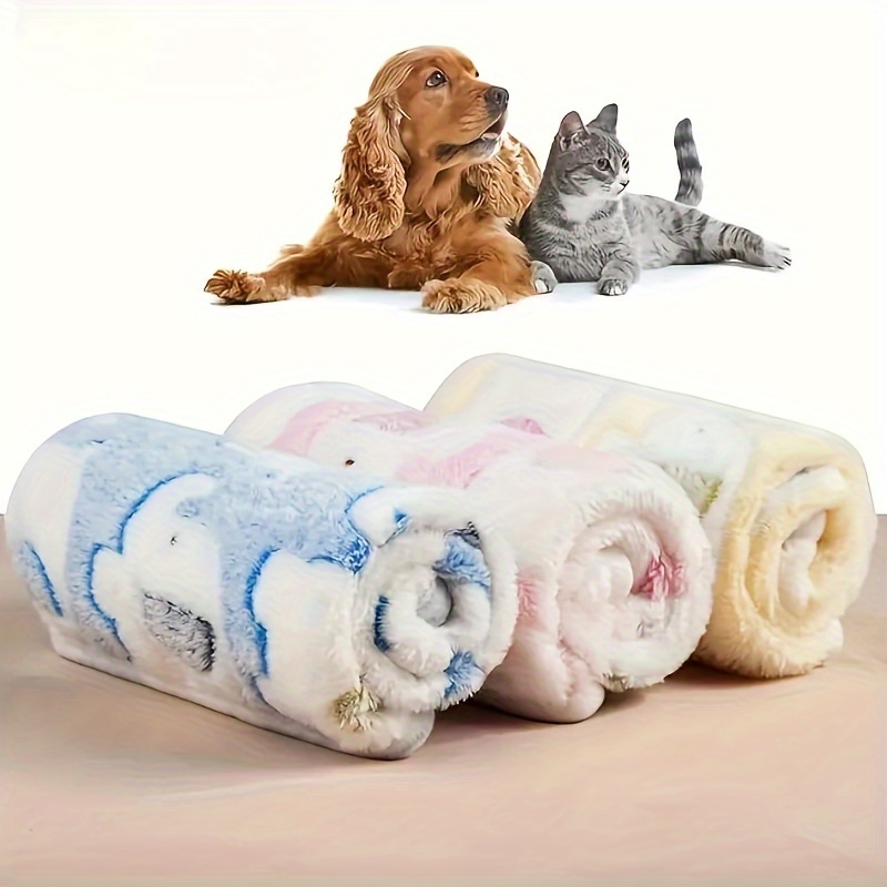 

3- Pet Blankets Pattern, Polyester , Throws For Small To - Bedding Set