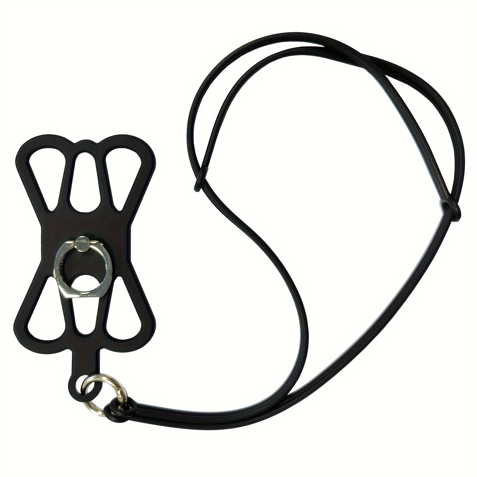 E-shop Universal Anti-Drop Finger Ring Halter für Handys in den Größen 4.7 bis 6.3 Zoll, mit einem Schlüsselband und einem hohlen Silikonband für