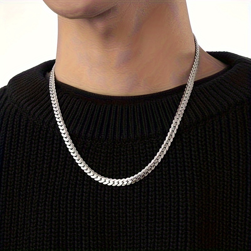 Homxi Mens Necklace Chain,4mm Necklace Chain Necklace Chains 18 inch Chain  Chain Choker Necklace Sterling Silver Silver Chain Cheap : :  Clothing, Shoes & Accessories