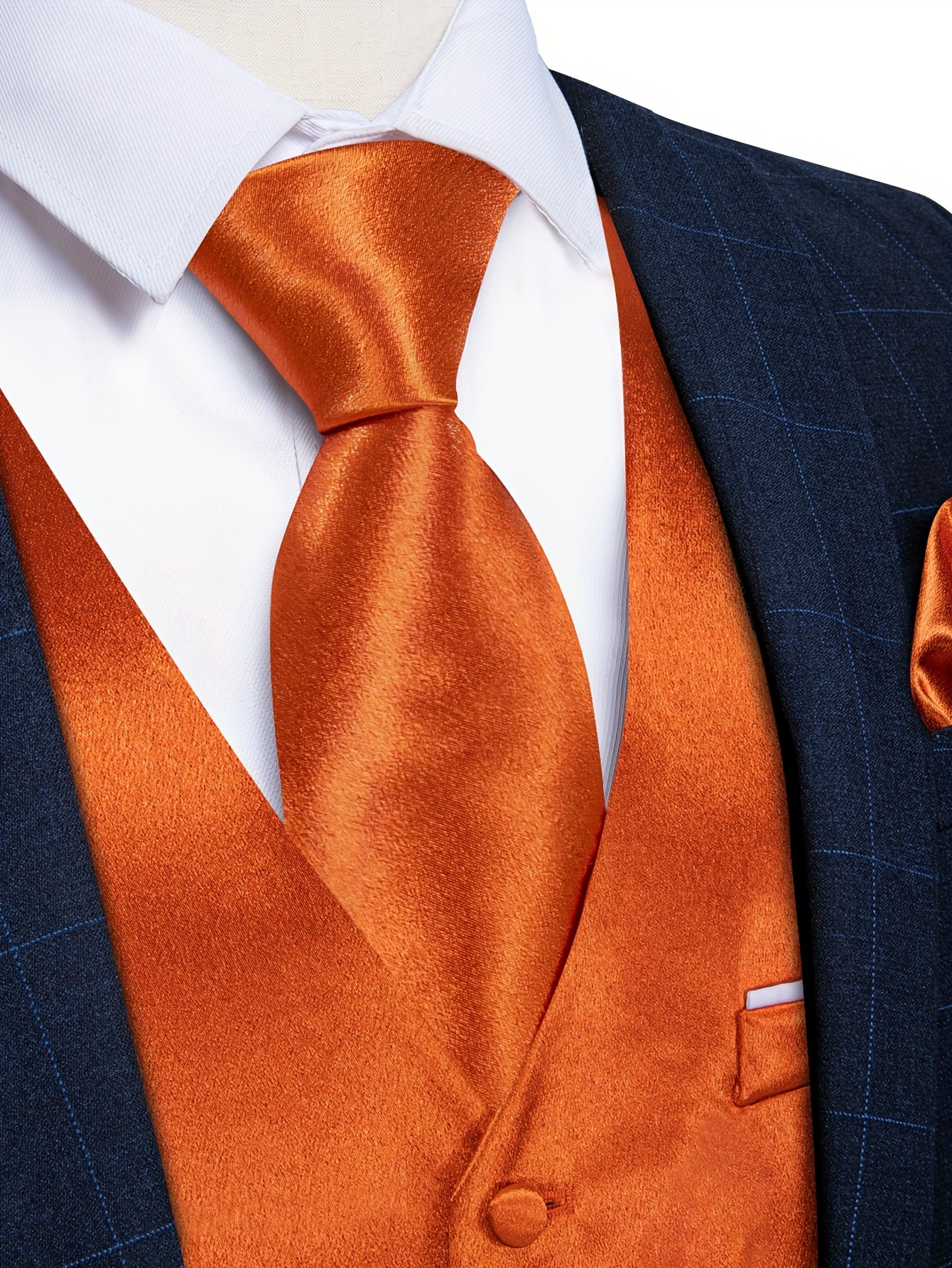 vest tie and handkerchief