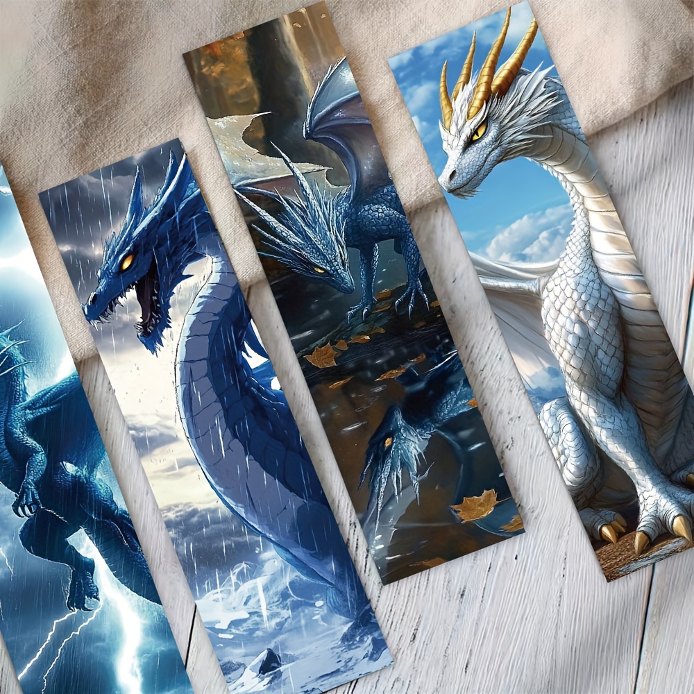 

30pcs Scxxbsw Vibrant Dragon-themed Bookmarks - & Mystical, Paper, English Text - Ideal For Readers & Collectors,