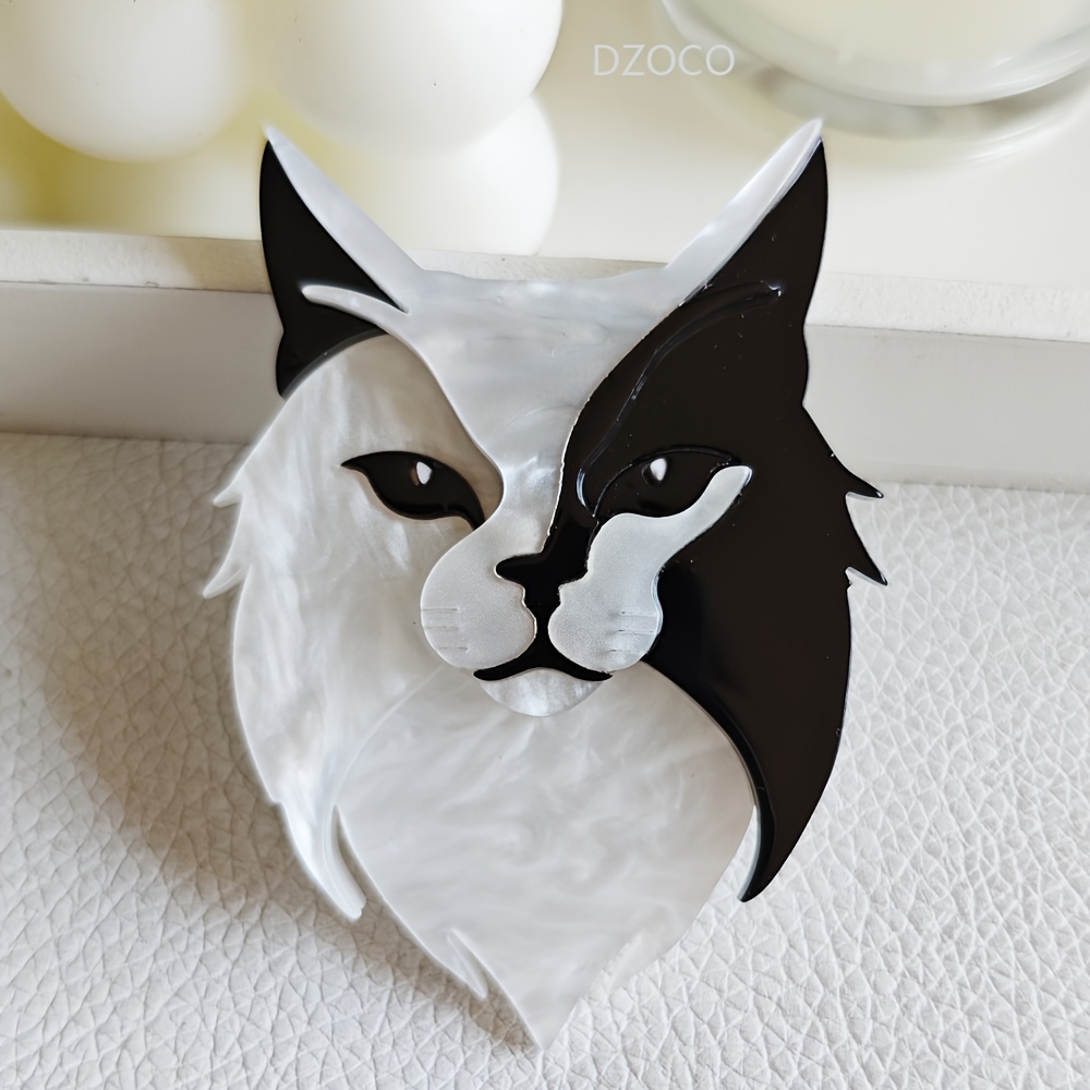E-shop 1 modische, handgefertigte, minimalistische Brosche aus Acryl im Vintage-Stil, ein elegantes Modeaccessoire für katzenliebende Haustierbesitzer,