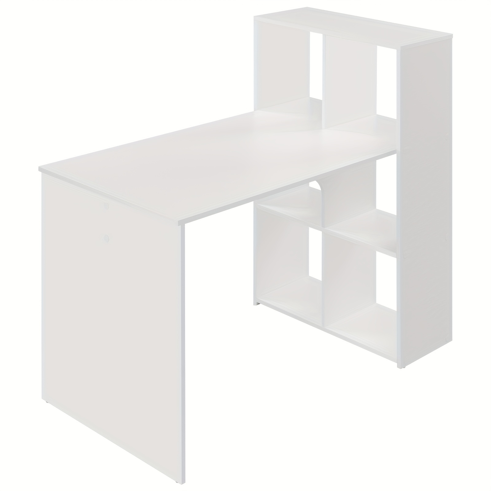 1pc Office Computer Desk, Practical Desk, With 6 Shelves, 120x63cm, Desk With Storage Space, Suitable For Offices And Study Rooms, Flexible Installation