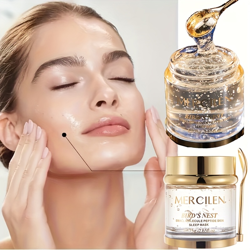 small molecule peptide sleep mask 75g   with collagen hyaluronic acid niacinamide moisturizing and brightening   skin making the skin hydrated and shiny making the skin look   suitable for before use 4