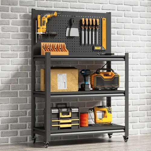 heavy duty steel workbench with pegboard 48 high wheels included freestanding metal for garage warehouse workshop workbench