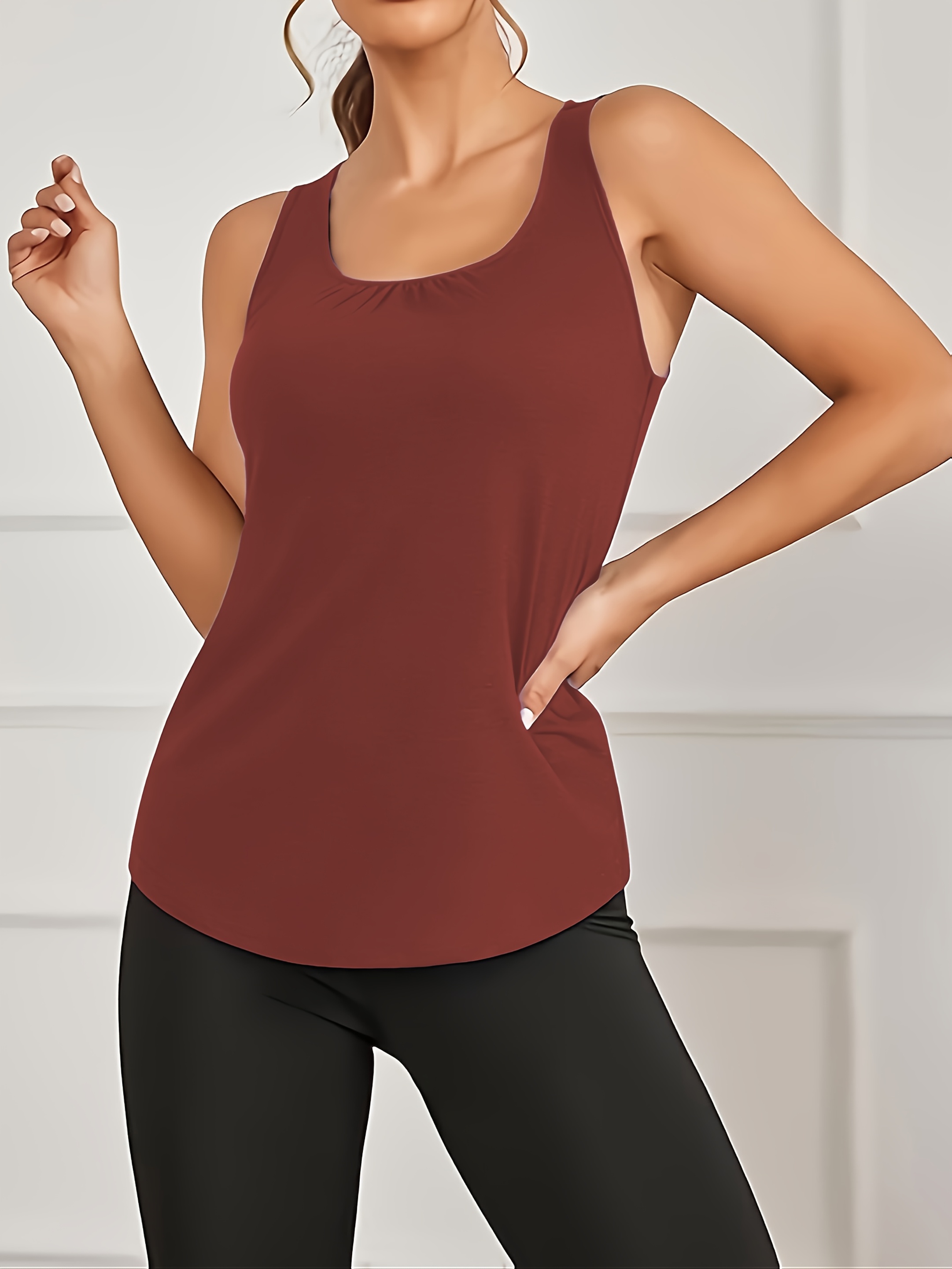 Canotta Sportiva Donna WANGZHI Per Yoga E Fitness – Senza Maniche, Schiena Incrociata, Tessuto Asciutto, Taglie S-XXL