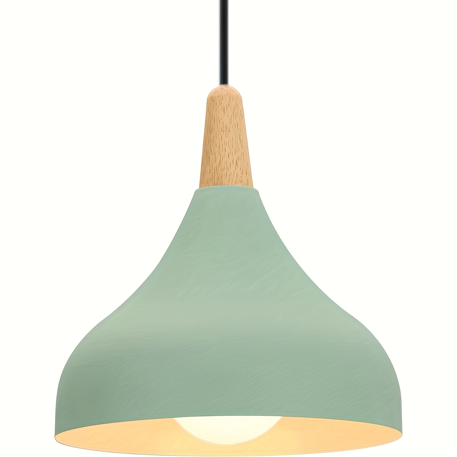 Image of Pendant Lamp Retro Pendant Light Modern Teardrop Hat Ceiling Light Metal Wood Pendant Light For Bedroom Dining Room Kitchen(bulb Not Included!!!)