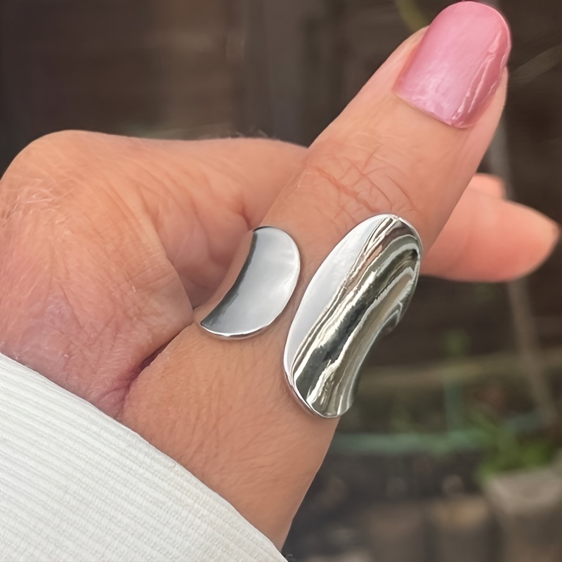 

Chunky Silvery Statement Ring Adjustable Geometric Ring Rings For Women Birthday Gift Mothers Day Gift Gift For Her