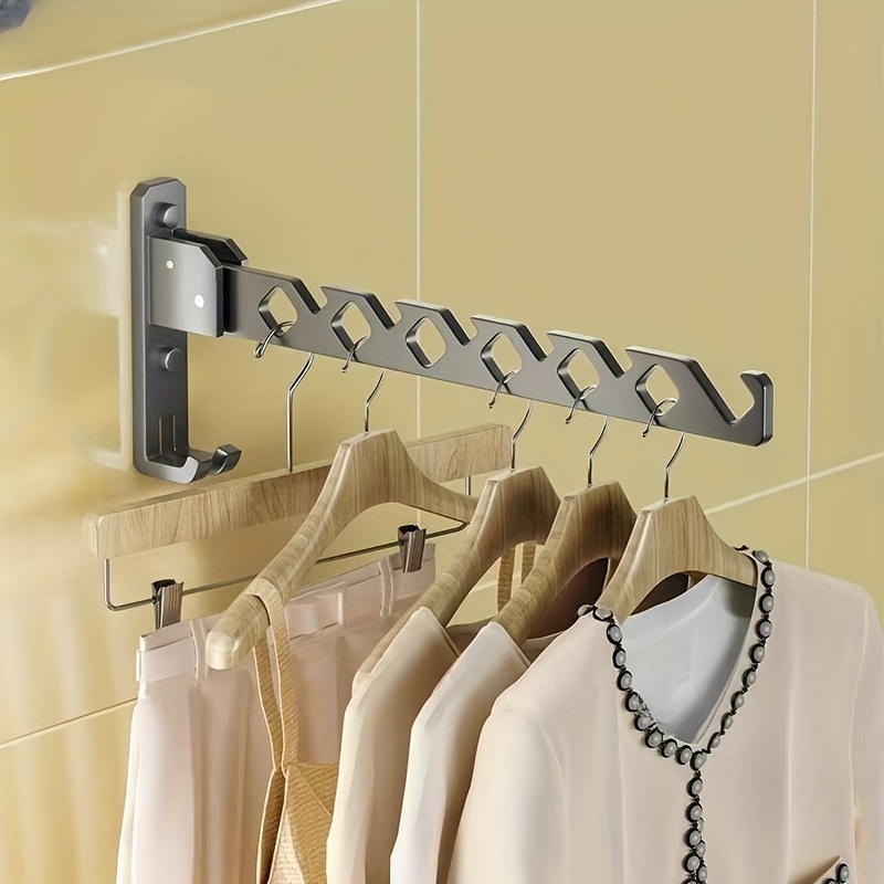 

Aluminum Wall-mounted Clothes Hanger - Space-saving, Easy Install For Home & Dorm