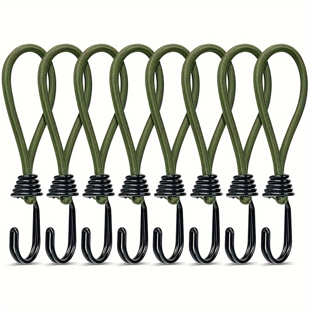 8pcs Outdoor Camping Tent Elastic Rope With Hook Fixed Bundle With