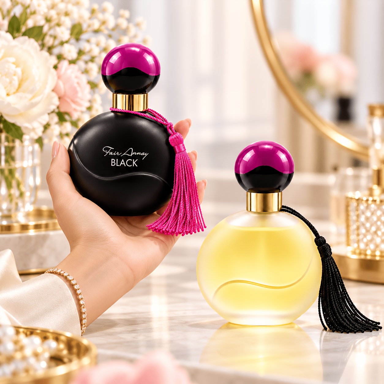 TEMU 2pcs Women's Perfume Gift Set, Perfume, Elegant Fragrance Spray With Decorative Tassels, Long Lasting Scent, Portable Perfume Set For Women,