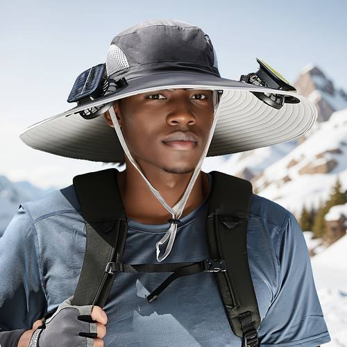 fan fishing hat sun protection usb charging sun hat with 2 fans outdoor windmill fishing cap