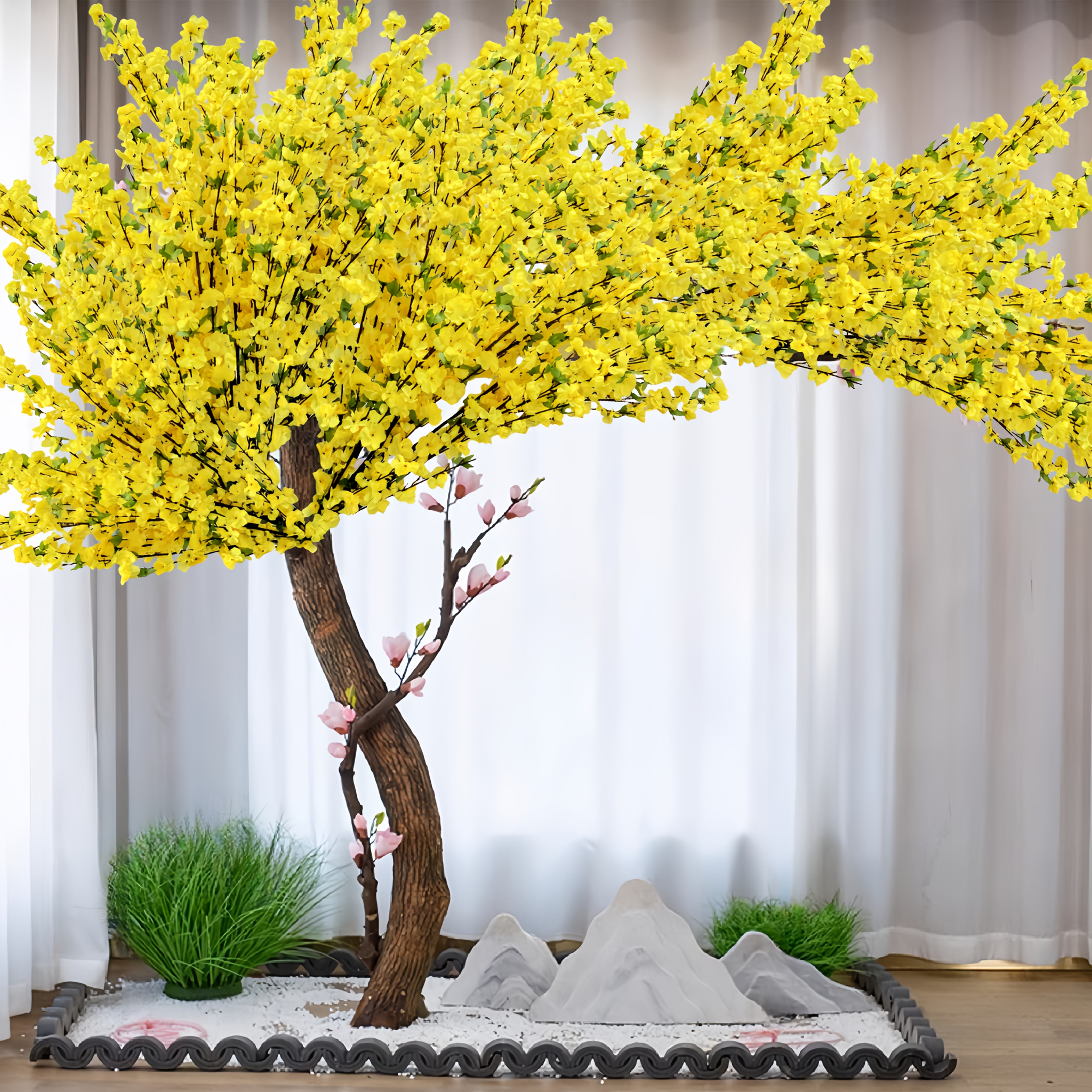 

6pcs Vibrant Yellow Artificial Orchid With - 47" Long Stem Floral Decor For Easter, Thanksgiving, Hanukkah, Valentine's Day - Ideal For Indoor & Outdoor Celebrations, Flower Decorations