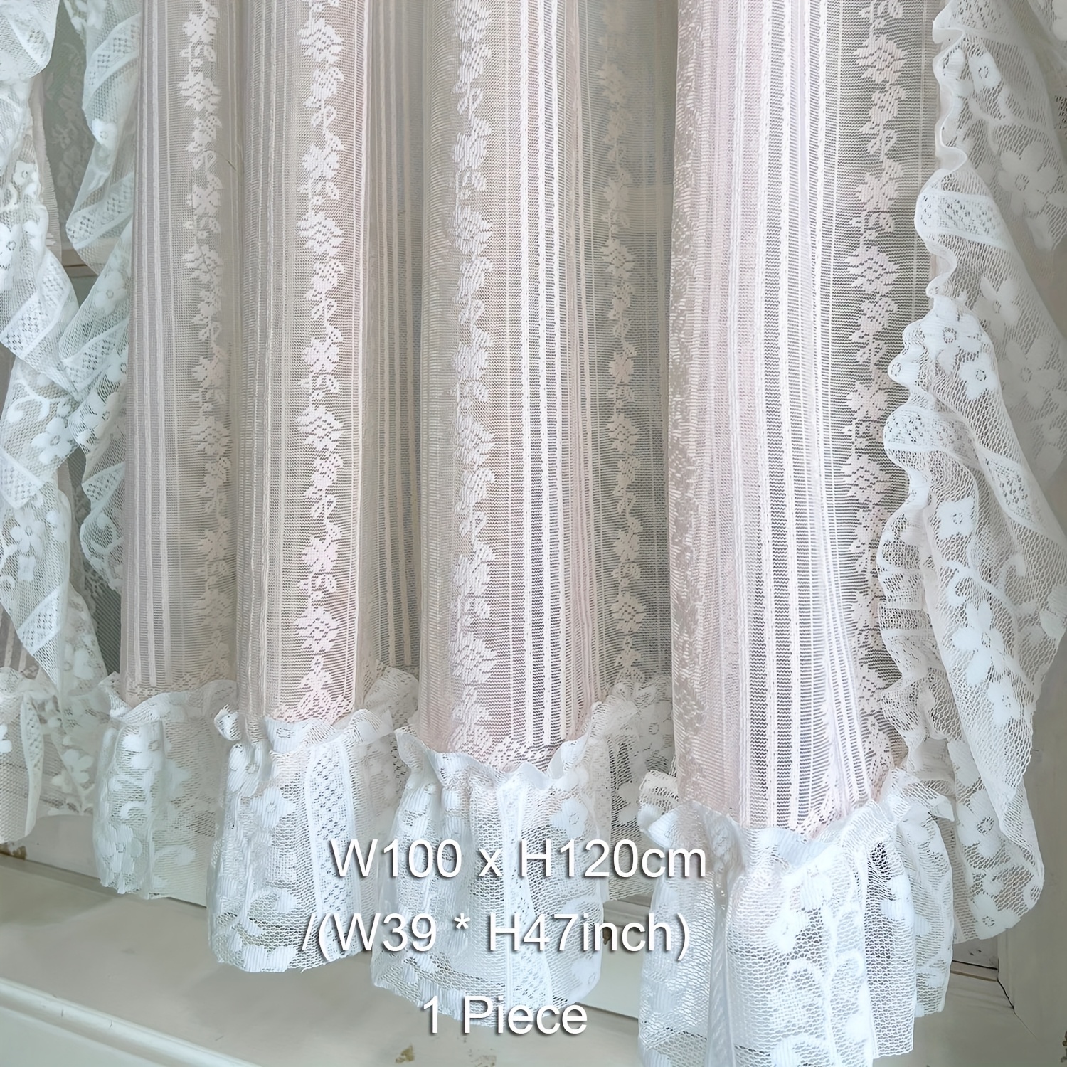 E-shop Französisches Romantisches Blumen-Vorhangpanel - Elegantes Rosa Rosen & Grünes Blätter-Design, Leichtes Polyester-Gewebe, Stangen-Tasche für