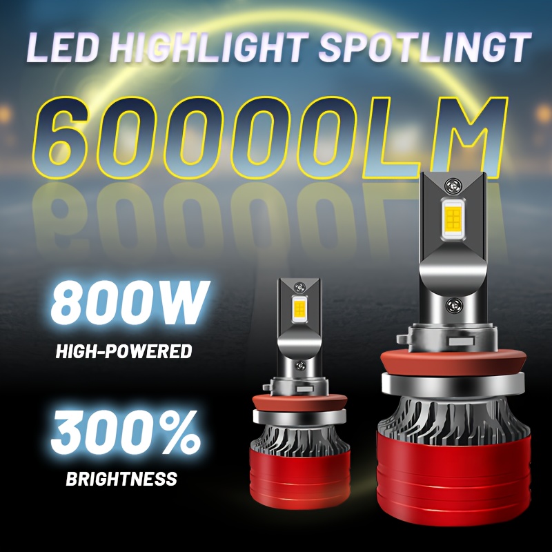 

2- H1/h7/h11/h13/9005/9006/9012/ Led Headlight Bulbs - 80w, 6000k , 30000lm, And , Aluminum Fan