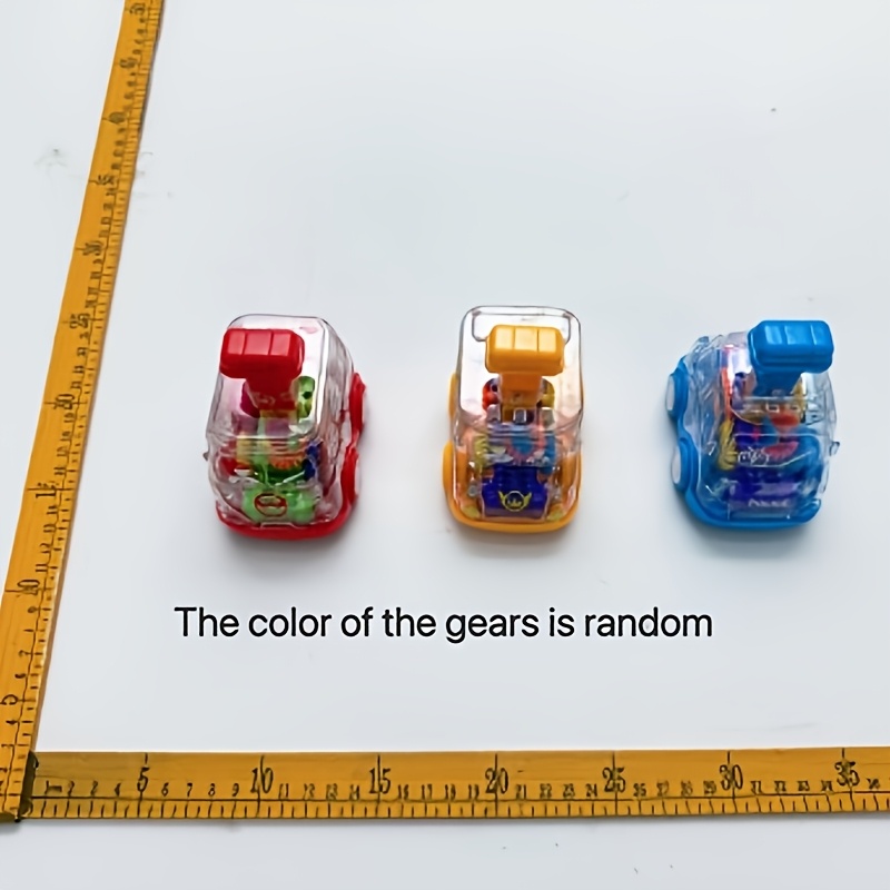 1pc Transparent Gear Car, Random Gear Color, Press-and-go Toy Car