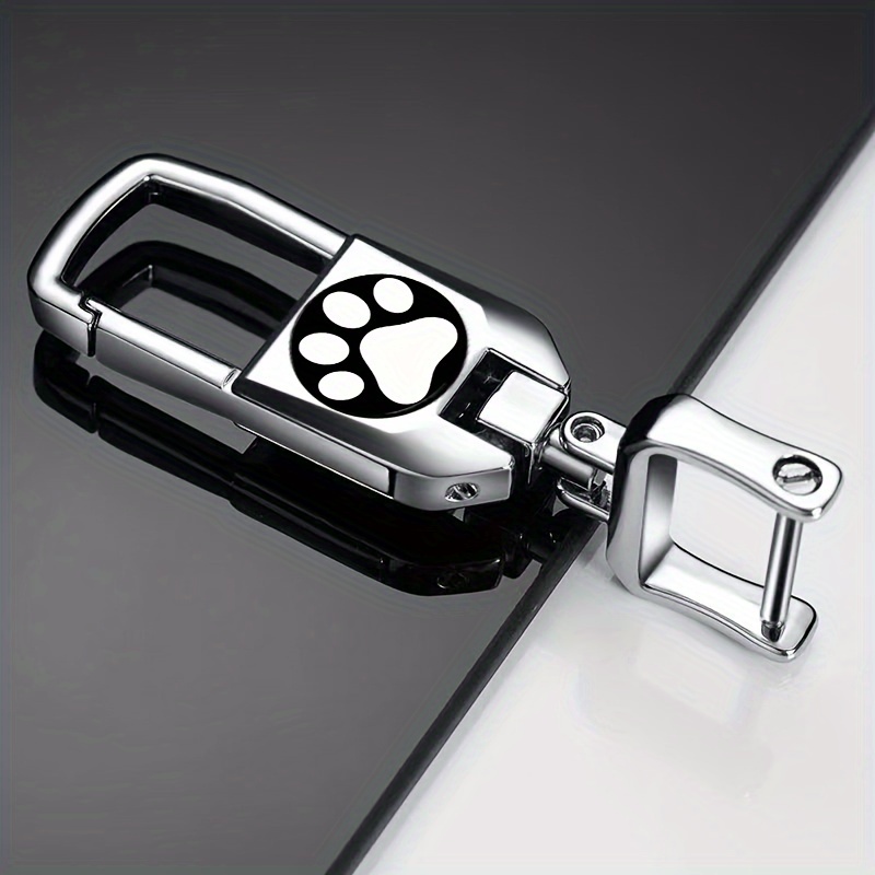 Image of 1pc Of A Stylish Keychain Featuring A Dog Paw Design Made Of Alloy Metal, Silver , Includes A Screwdriver Tool