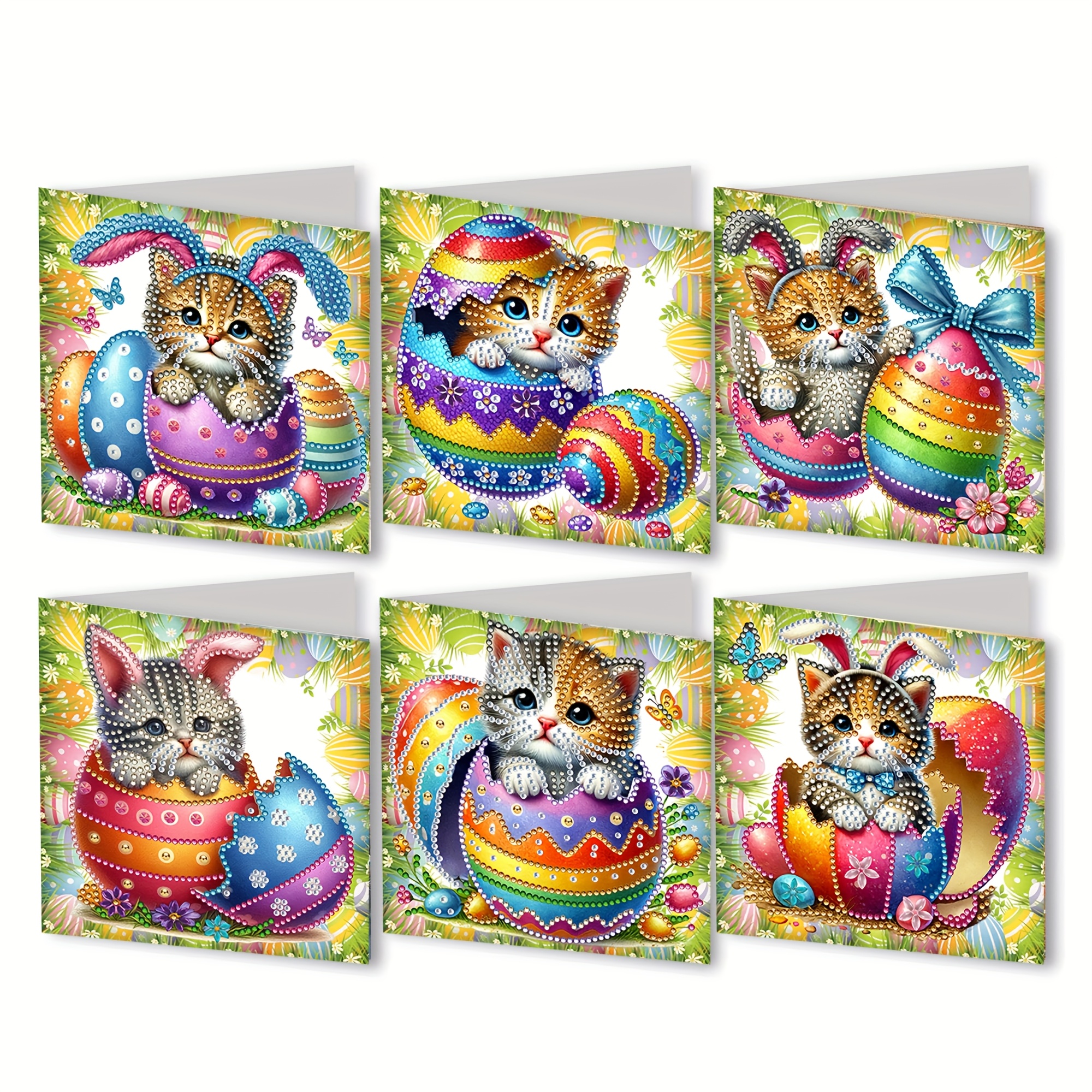 

6 Diamond Painting Kits Easter Greeting Cards And Send To , Relatives, Friends, Etc. Products Release Your And Diy Handmade Gifts Holiday Party Greeting Cards