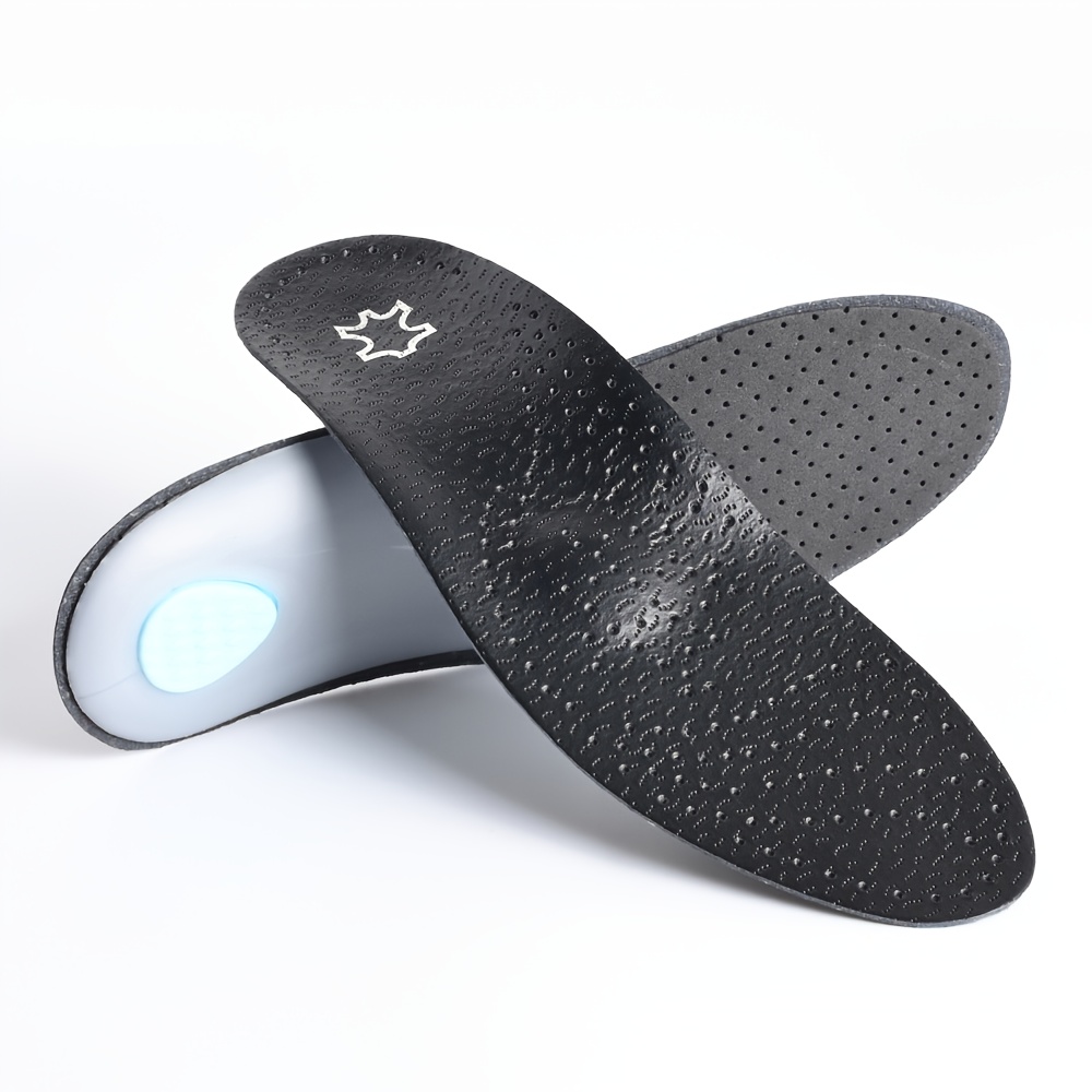 Image of 1 Pair Arch Support Insoles Faux Leather Breathable Wear-resistant Shoe Inserts Suitable For Casual Shoes And Faux Leather Shoes