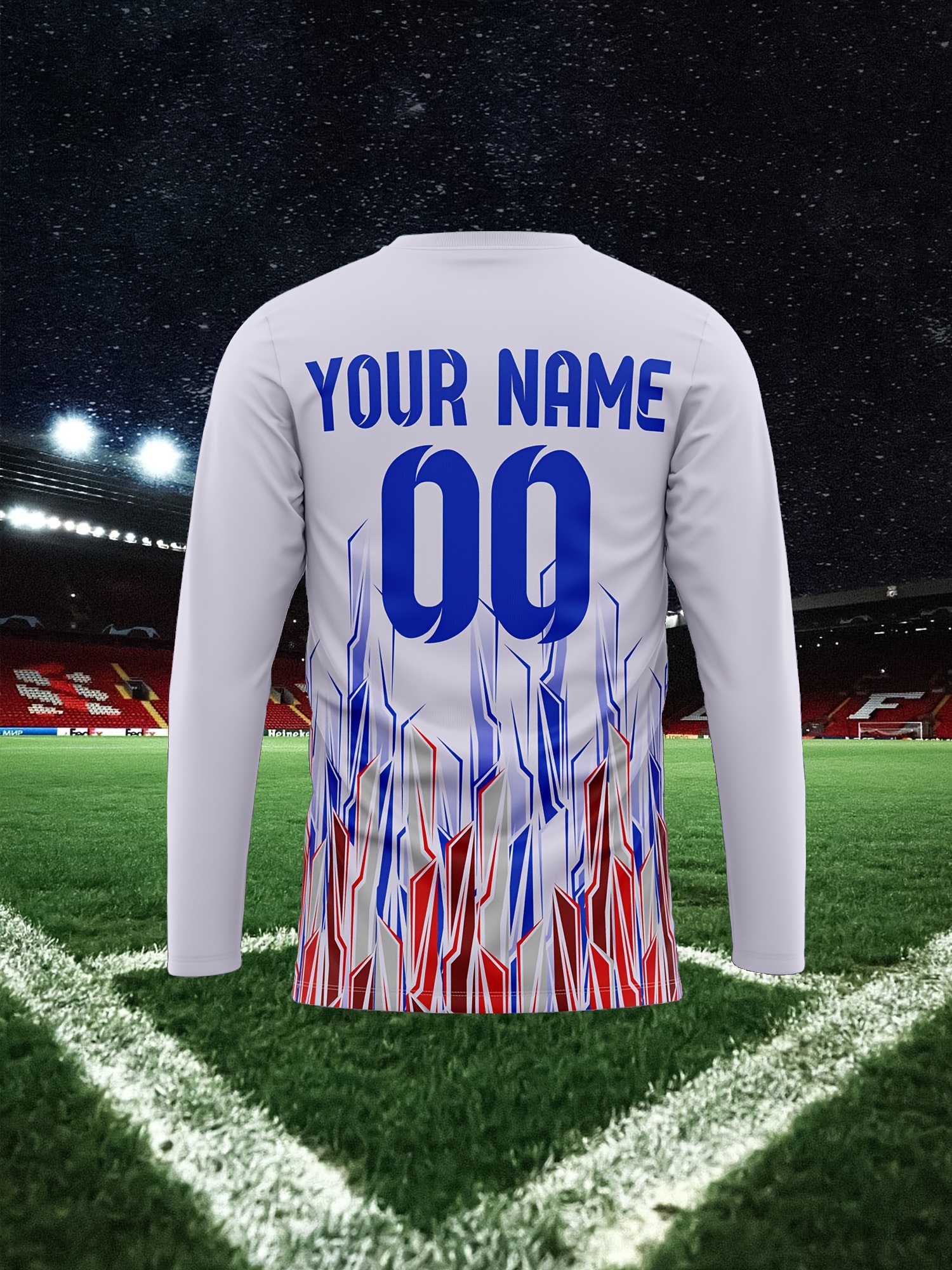 1pc customizable mens soccer jersey v neck long sleeve Temu Poland - Main Image