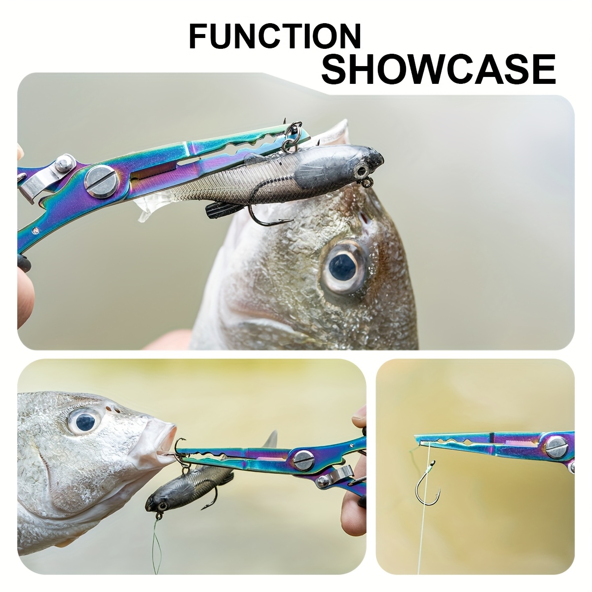 bass lure retractable hook ralera 7pcs fishing tool set including fish lip gripper