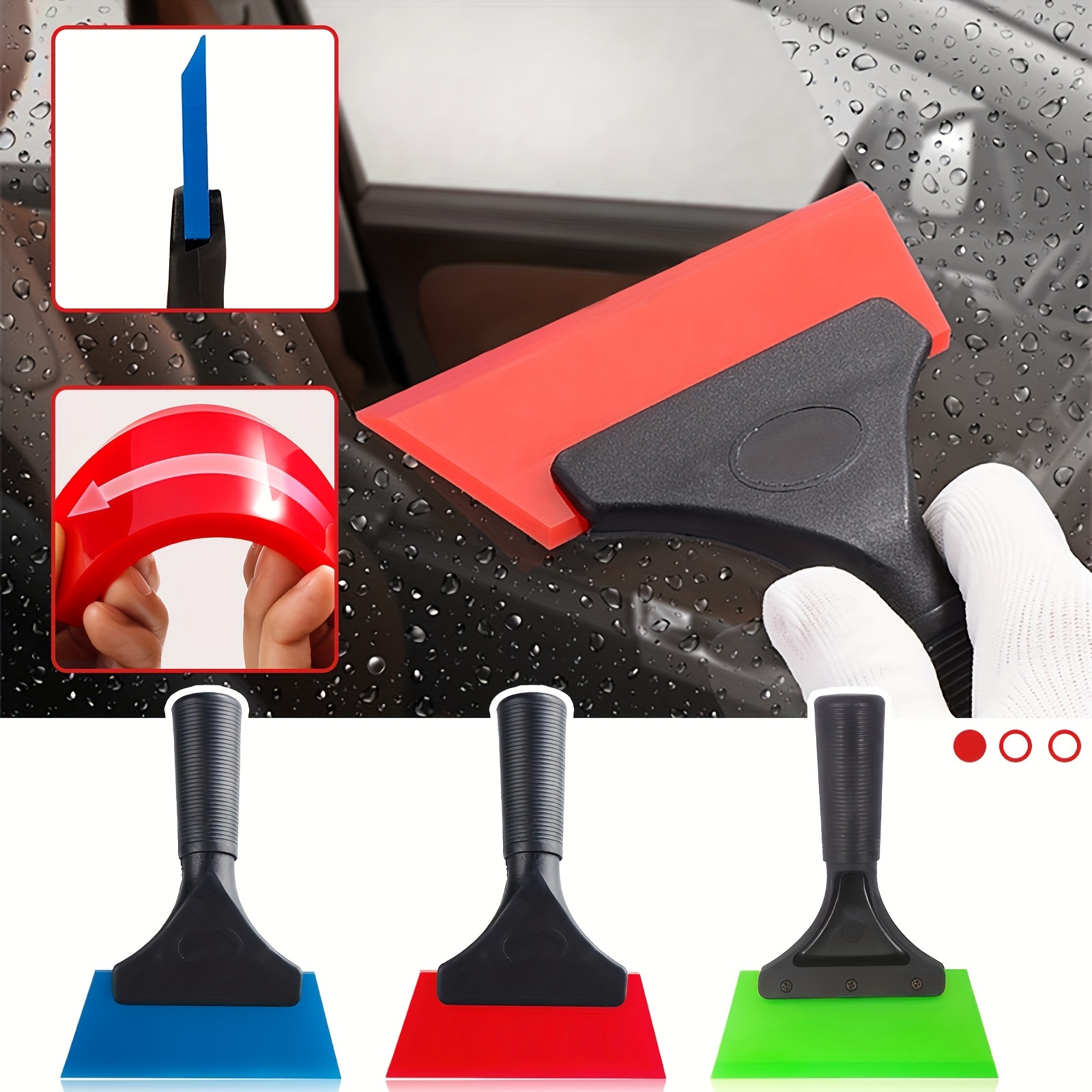 

1pc Small Rubber Squeegee With 5 Inch Mini Wiper For Window Tinting, Mirror, And Glass Cleaning - Non-slip Handle