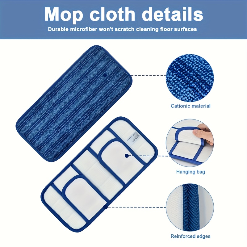 4   assembly microfiber mop pad compatible with   sweeper deep cleaning reusable dust removal refill pad   home cleaning details 2