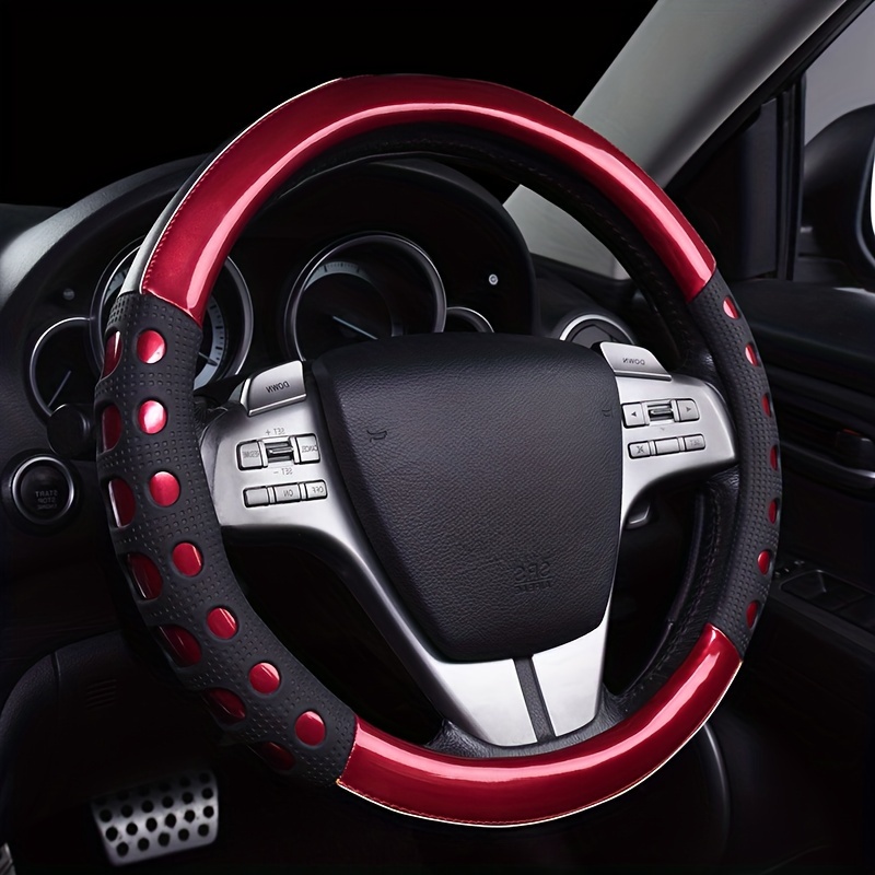 

Universal Synthetic Faux Leather Car Steering Wheel Cover, Stylish Sports 4 Seasons Universal Car Accessories