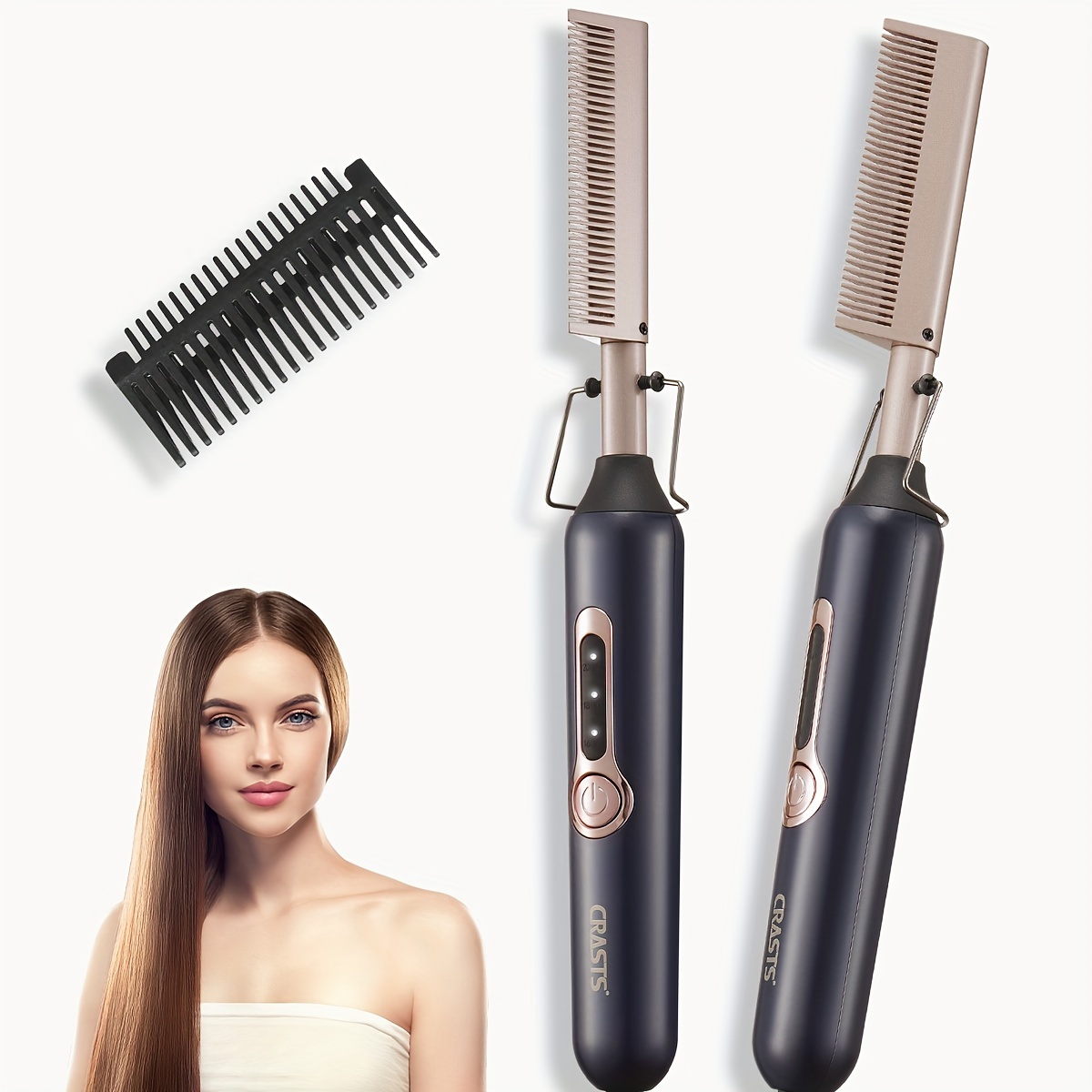 hair straightening comb electric 2 in 1 wet dry hair styler Temu United Kingdom