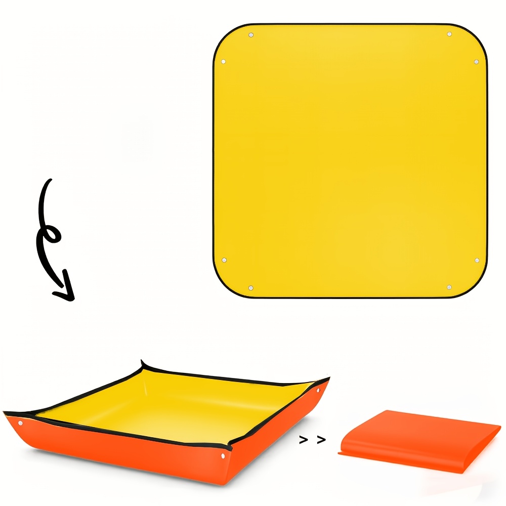 TEMU And Stain-resistant, Thickened Durable Gardening Mat, Turquoise-orange-yellow, Easy- Mixing Pad Suitable For Succulents, Bonsai, Indoor Plant