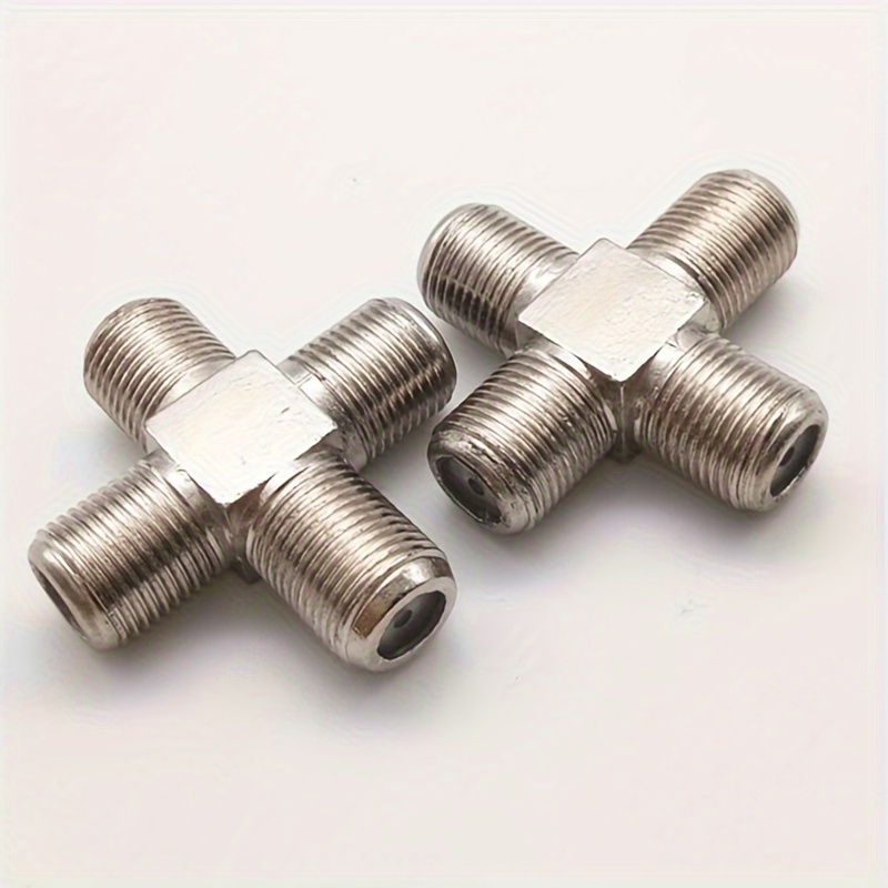 F-Male to 3 F-Female Cable TV Connector Adapter