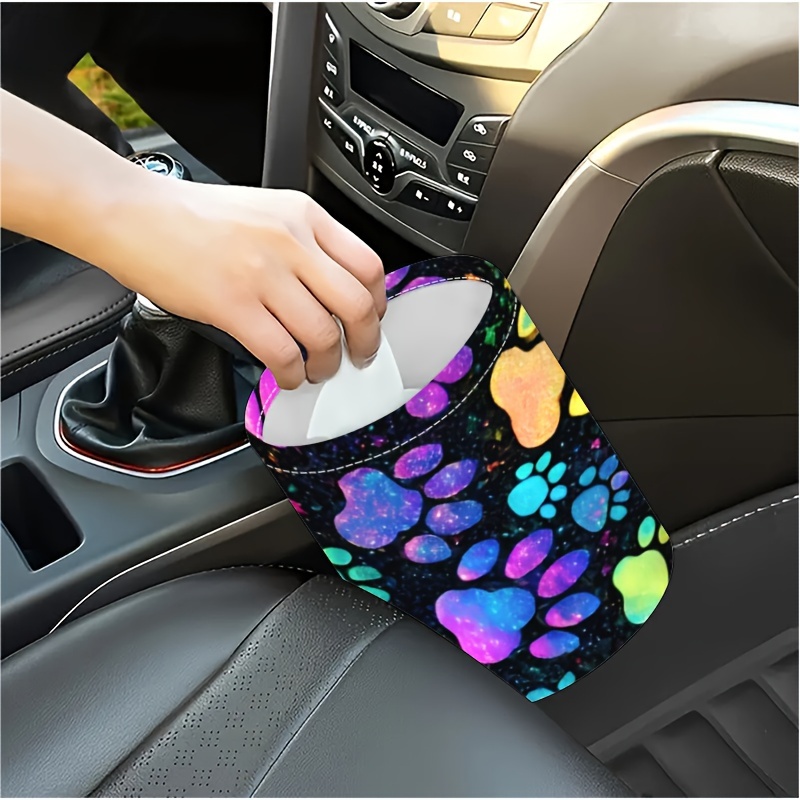 

Animal Paw Print Car Trash Can - Waterproof, Foldable & Portable Organizer For Vehicle Or Headrest - Stylish Accessory For