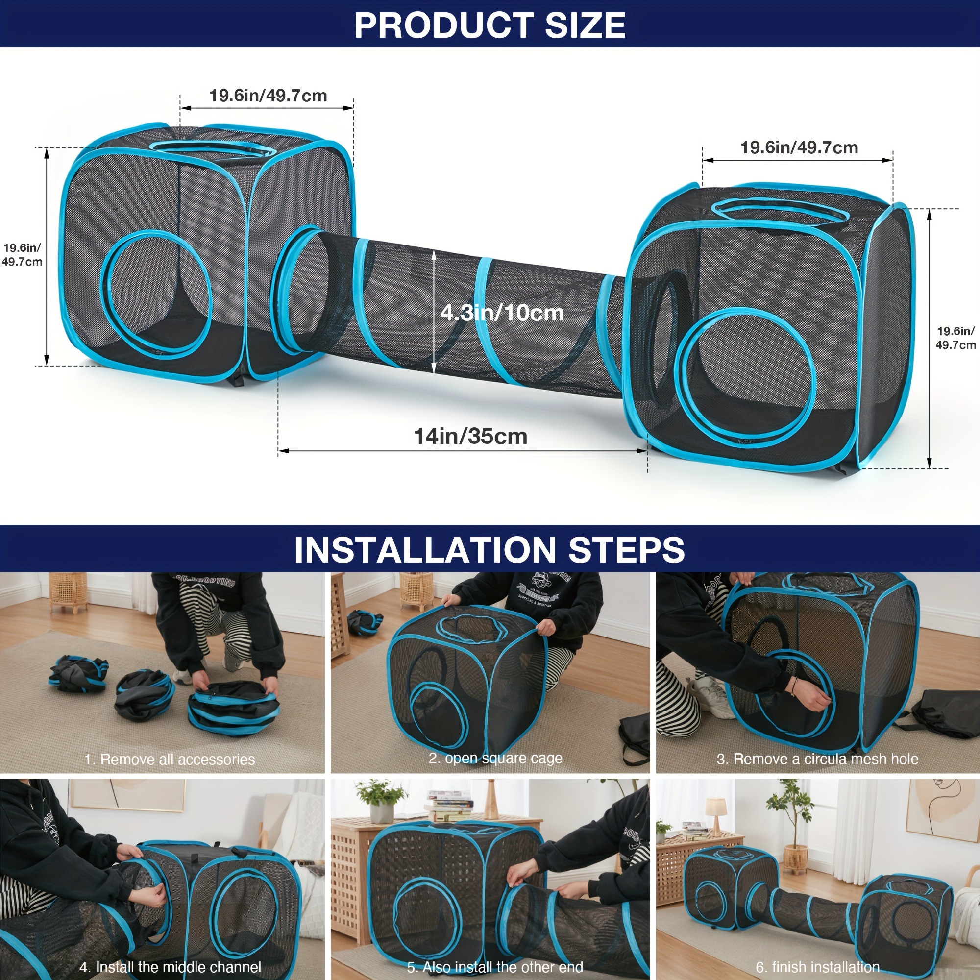 Outdoor Cat Tunnel Enclosures Portable Cat Tent Outdoor Temu