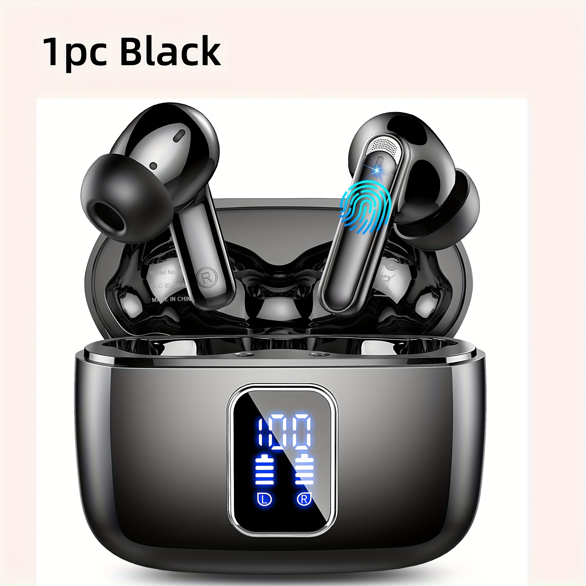 TEMU Wireless Earbuds, Wireless Earphones With S/m/l Ear Tips, Wireless 5.3 Wireless Earphones With Bass Stereo, In Ear Earphones With Noise