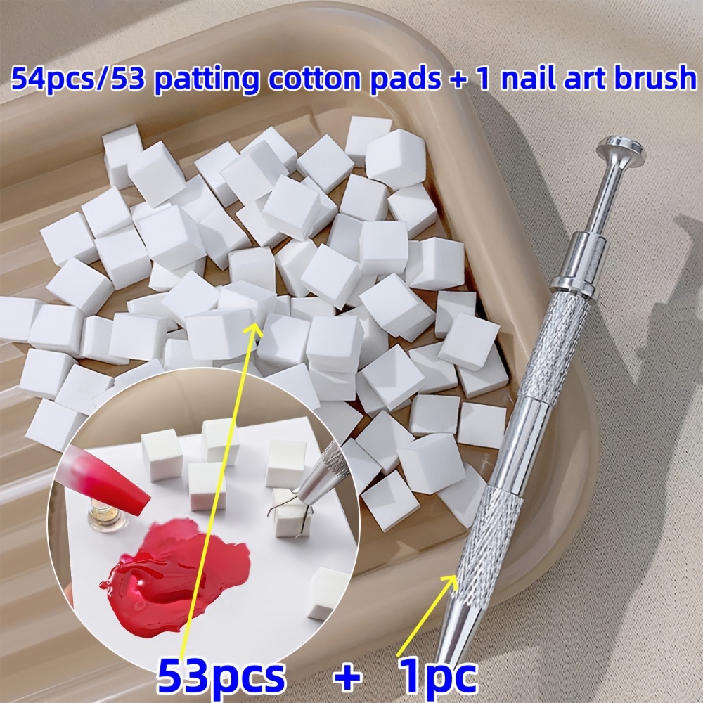 TEMU Set de herramientas para decoración de uñas con esponja y clip de 54 piezas - Esponja para pintar uñas degradado, halo y tinte, ideal para