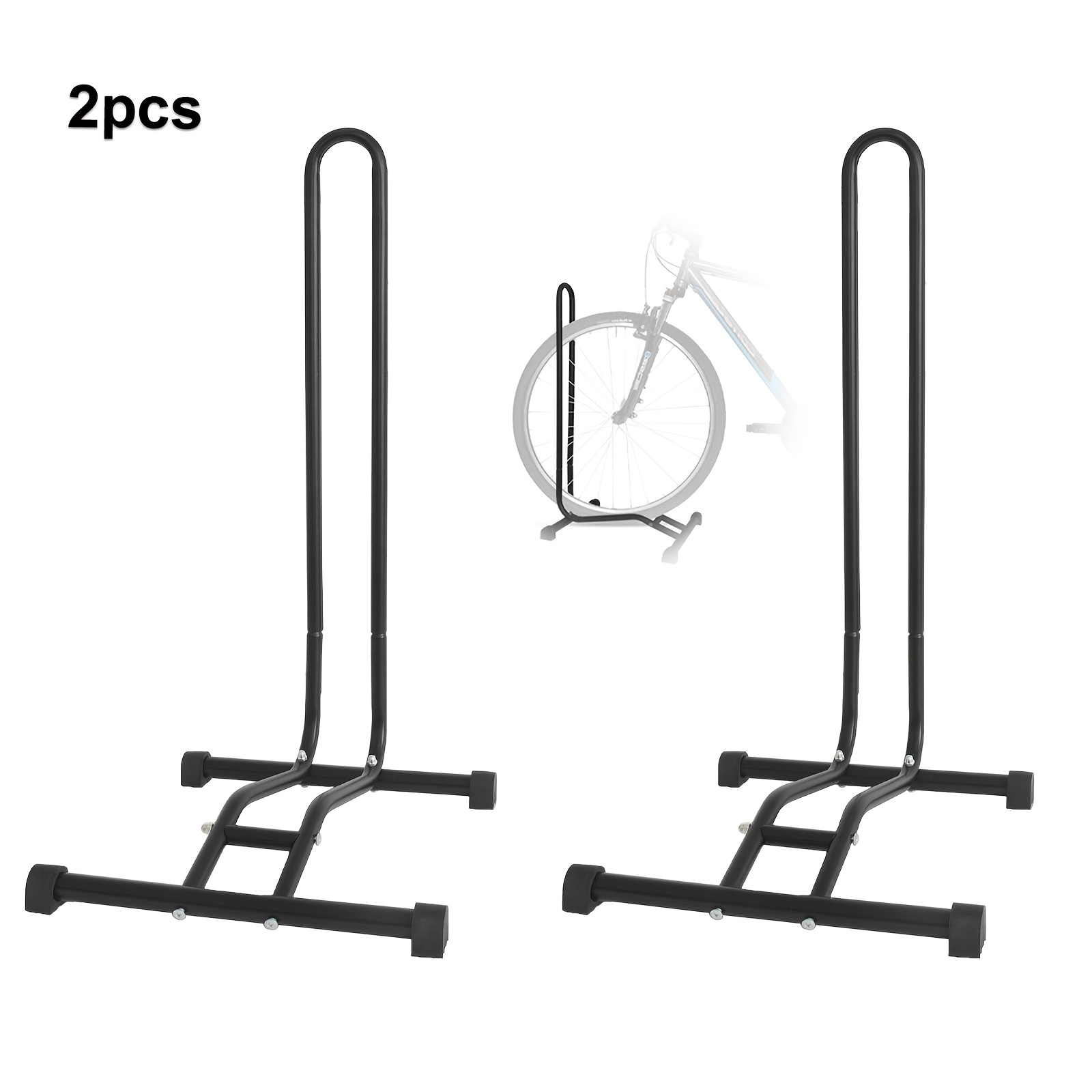 2pcs Ground Parking Rack And Bracket, With A Load Capacity Of 30kg, Supports Front Or Rear Wheel Fixation, Suitable For City Bicycles, Mountain Bikes, Road Bikes, Commuter Bikes, And Wide Tire Bikes