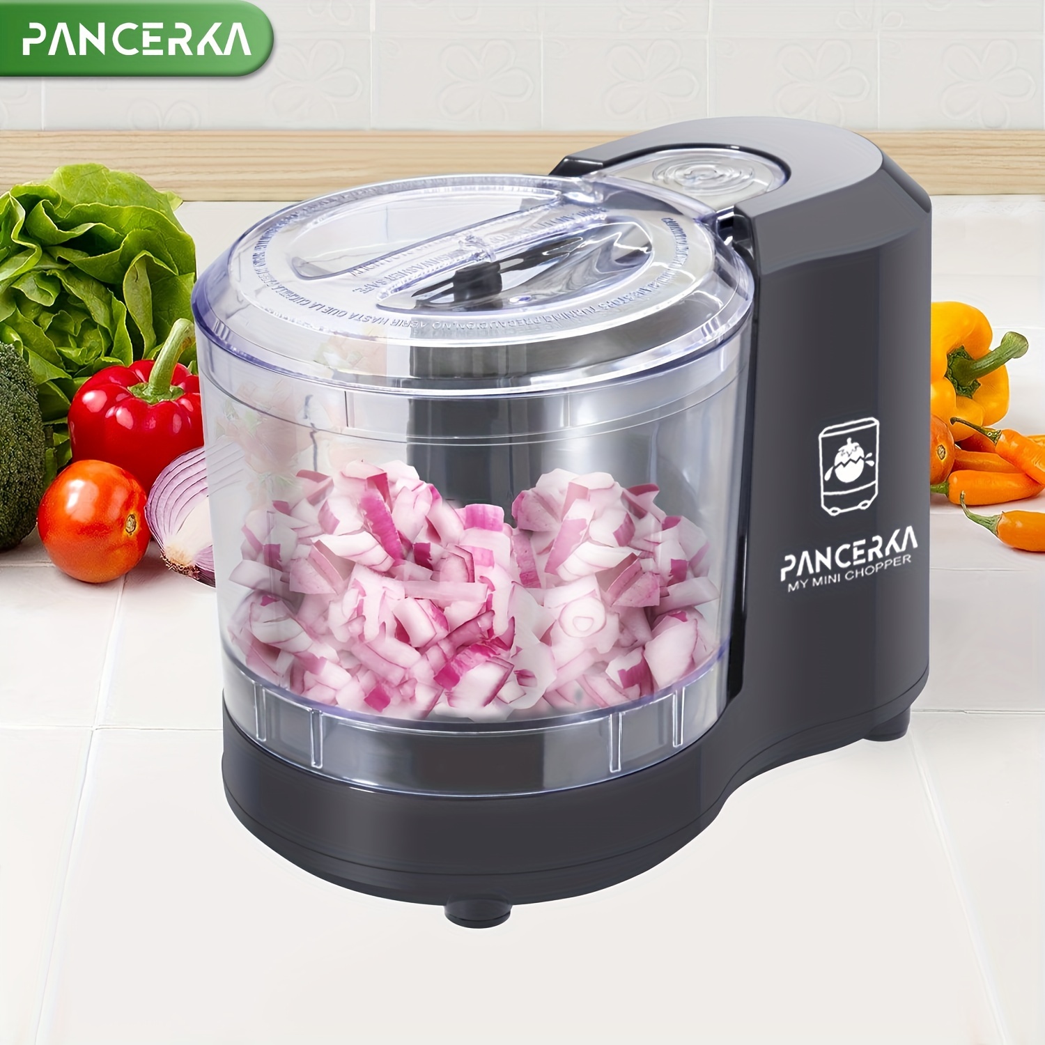 

Pancerka Electric Vegetable Chopper, , Electric Food Chopper, Blenders For Kitchen And Baby , Mixer Grinder For Dicing, Mincing, And Puree, Black