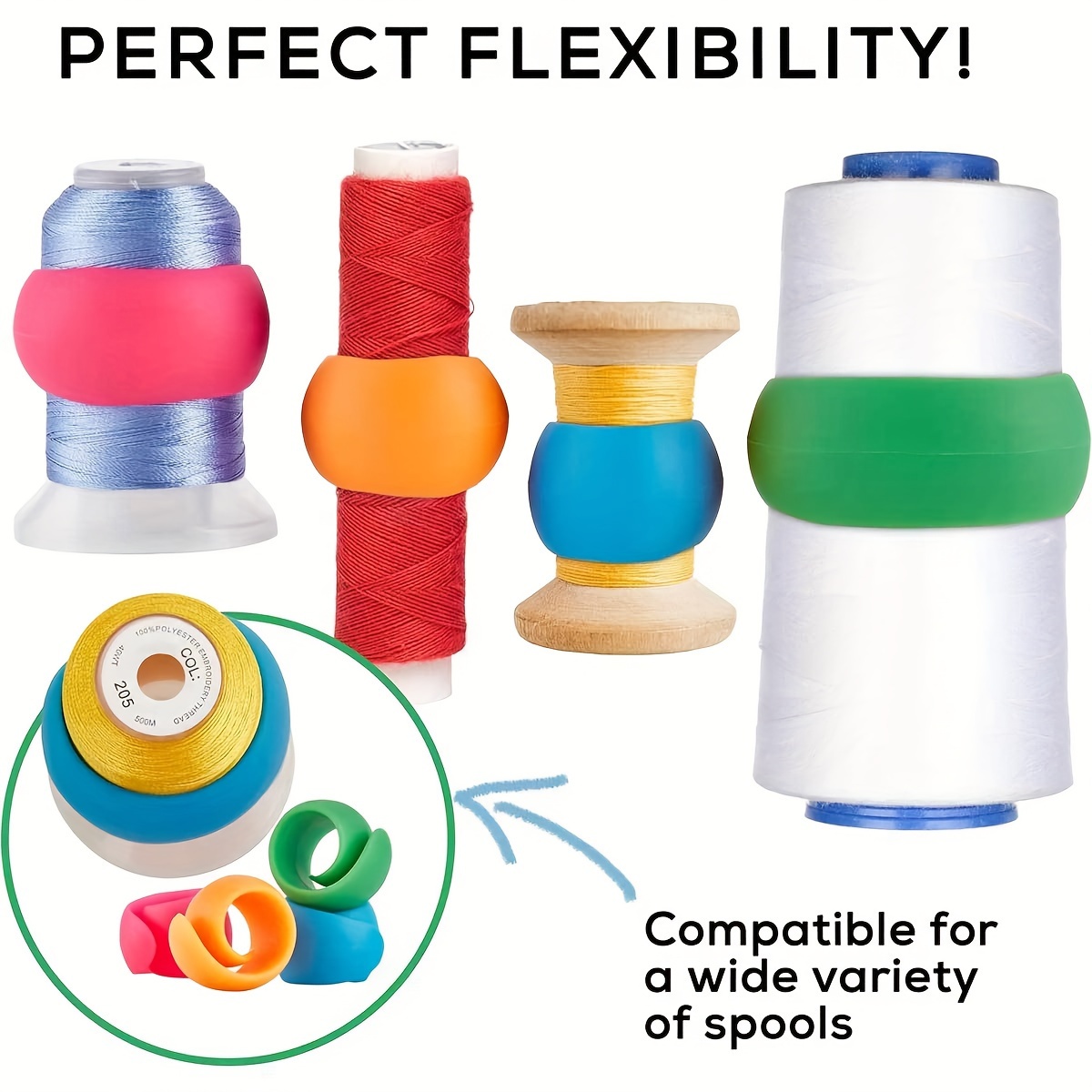 

10pcs/20pcs/30pcs/silicone Thread Spool Ring Colorful Spool Clamps Holder Bobbin Savers Thread Spool Diy Sewing Tools