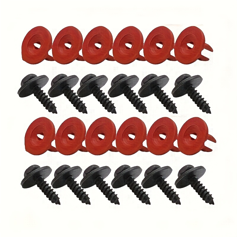 Image of A Set Of 24 For Ford Chassis Protection Covers, Complete With Stainless Steel Clamps - Durable Red And Black Plastic Covers That Enhance Vehicle Protection, Automotive Protective Additions