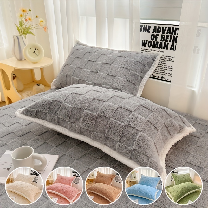 

2pcs Soft And Breathable Milk Velvet Geometric Envelope Pillowcases, Machine Washable And Fade-resistant