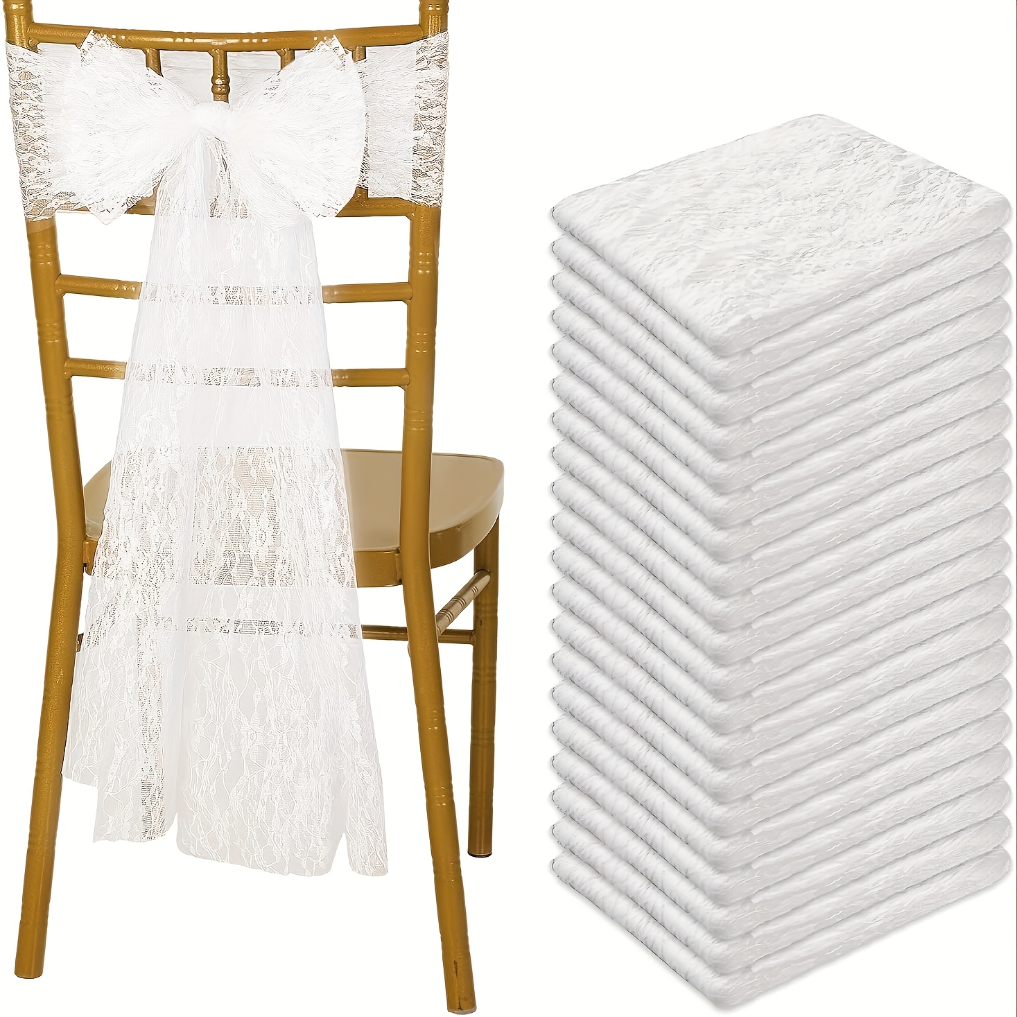 TEMU 8 Pezzi per Sedie Vintage in 18*275 cm/7*108 pollici, Fiocchi Jacquard Boho, Design , Legacci per Sedie per Matrimoni, Baby Shower, Feste di