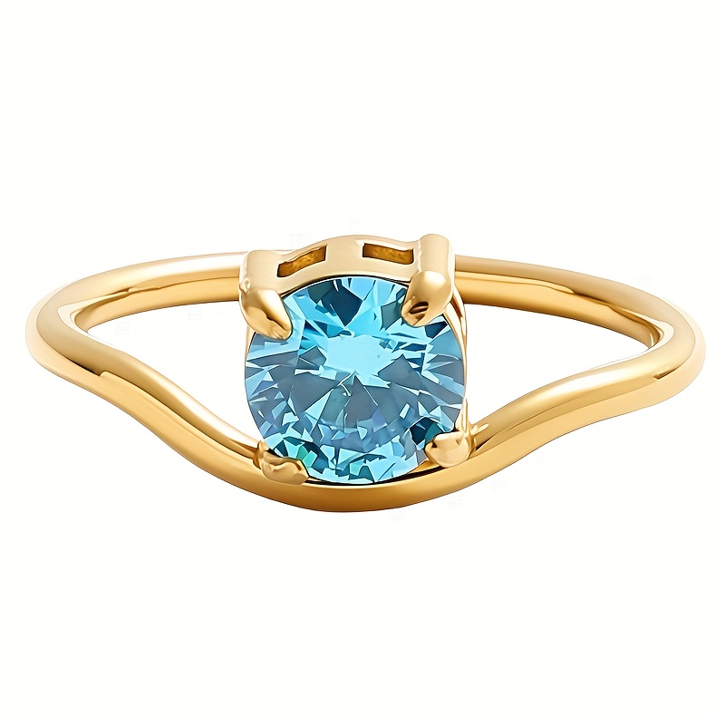 Stylish Minimalist Stainless Steel Ring with Synthetic Zircon