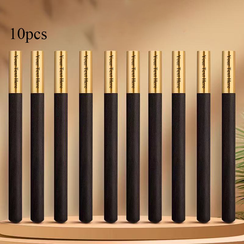 TEMU 10pens Signature Pens Ballpoint Pens 0.38 Pens Fine Tip Metal Neutral Pens Japanese Pens Fine Tip Roller Black Pens Wooden Writing Pens Wooden