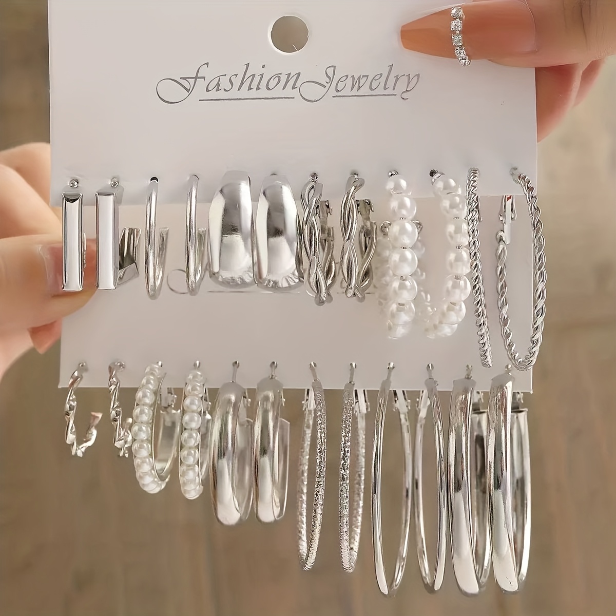 TEMU Set de 24 Aretes de Aro para Mujer, Joyería de Moda Vintage y Estilo Sencillo, Aros de Aleación de con Postes de Acero Inoxidable, Diseños de ,