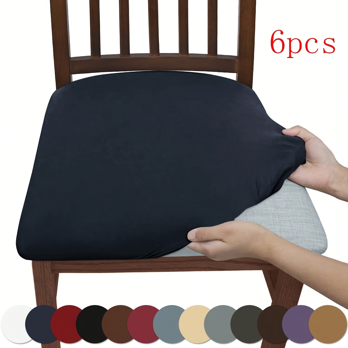 4 6 pack multicolor stretch dining chair seat covers removable washable stretch chair covers universal fit suitable for kitchen dining room
