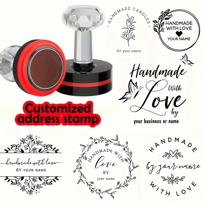 

Custom Personalized Stamp With 6 Style Options - Handcrafted Love Heart Design, Reusable Matte Finish For Daily Office Use Self Inking Personalized Stamp Custom Stamp Personalized