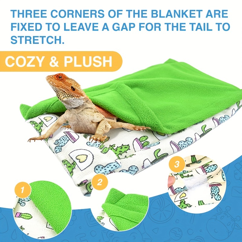 Sleeping Bag Set for Reptiles, Including a Pillow And Blanket, Designed for Bearded Dragons And Suitable for Guinea Pigs, Rats, And Hamsters