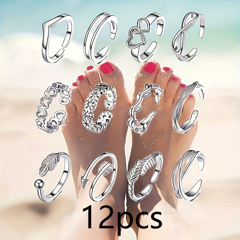 

12pcs Toe Set - , & In Silvery